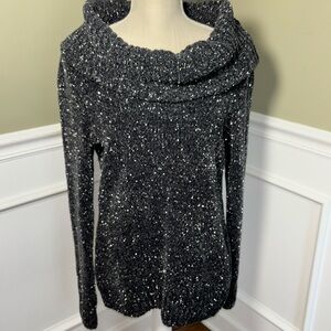 White House black‎ market size small black and tinsel chenille cowl neck